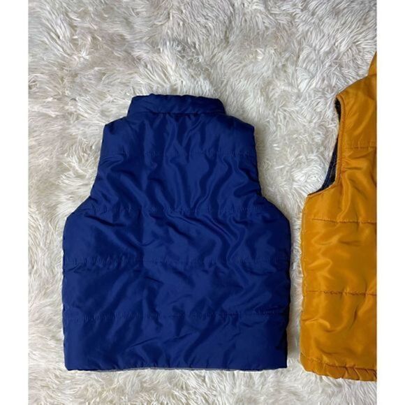 EUC Toddler Boys Blue & Yellow Puff Vests Sizes Small & 4 Years - Picture 6 of 8